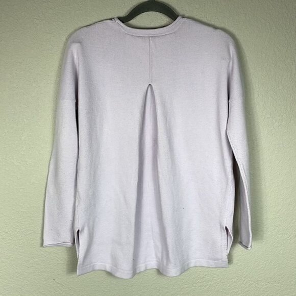 French Connection High Low Terry Cloth Sweater Lilac Purple Soft Pleat Back XS - Picture 4 of 10